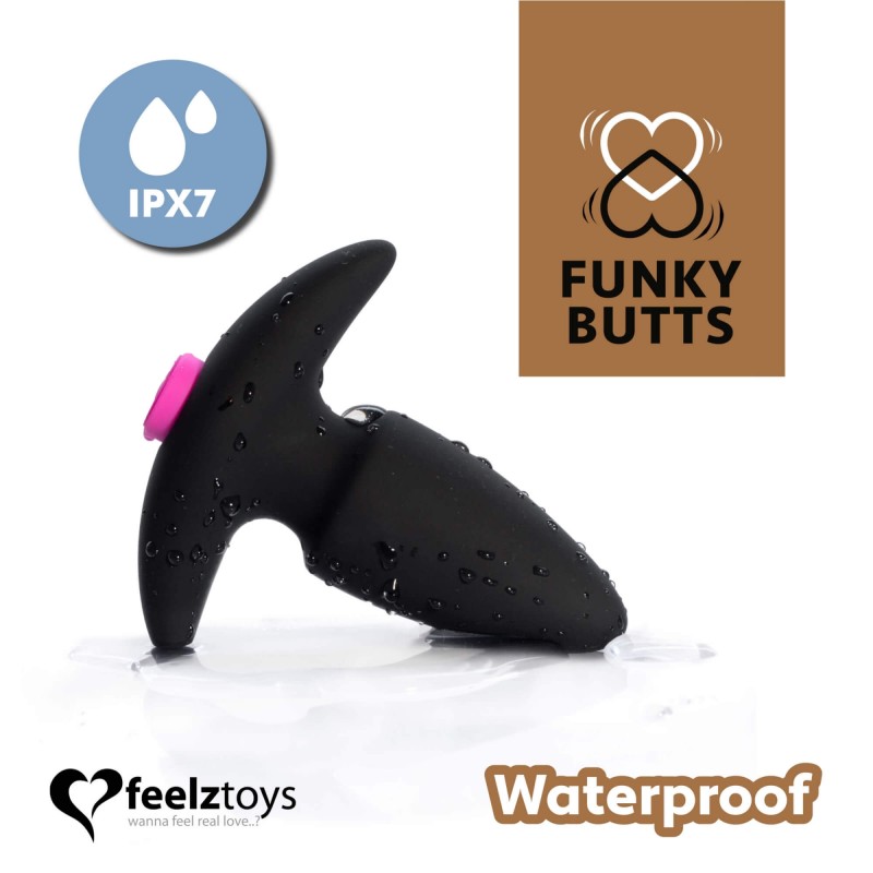 FEELZTOYS Funkybutts - akkus rádiós anál vibrátor szett (fekete) 93881 termék bemutató kép