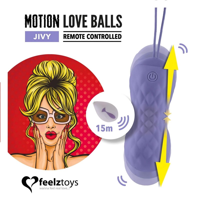 FEELZTOYS Jivy - rádiós lökő vibrációs tojás (lila) 101351 termék bemutató kép