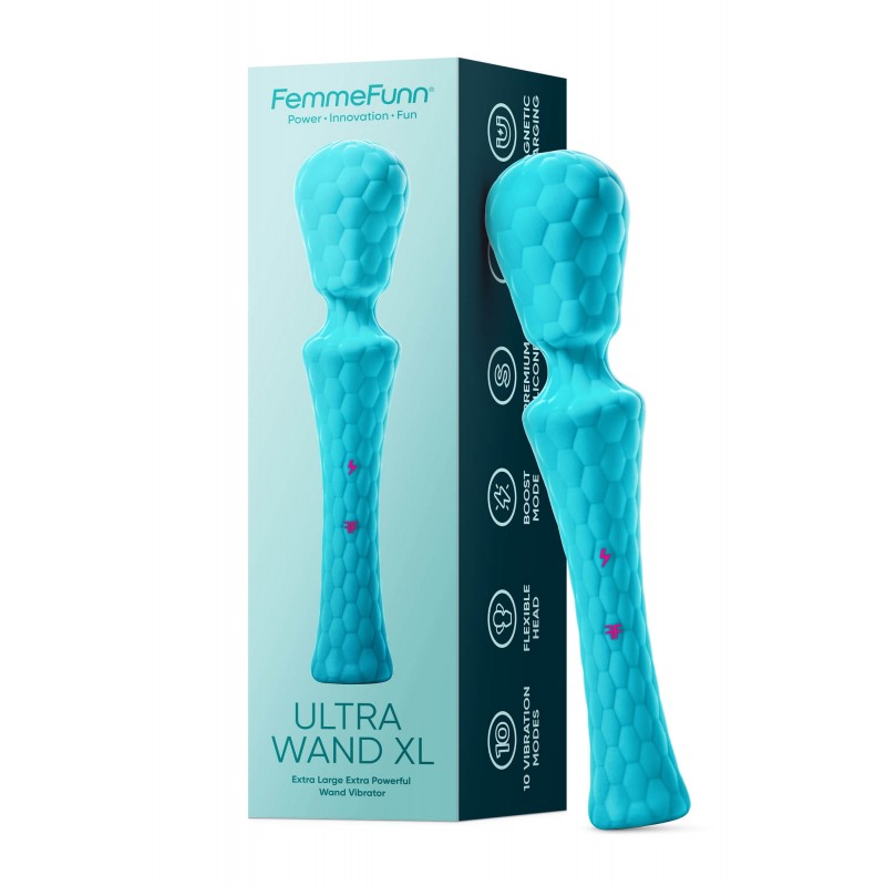 FemmeFunn Ultra Wand XL - prémium masszírozó vibrátor (türkiz) 87228 termék bemutató kép