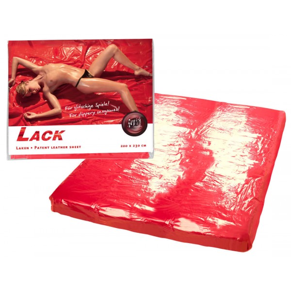 Lakk lepedő - 200x220cm (piros)