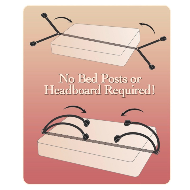 Fetish Fantasy - ágyhoz kötöző szett (fekete) 127279 termék bemutató kép