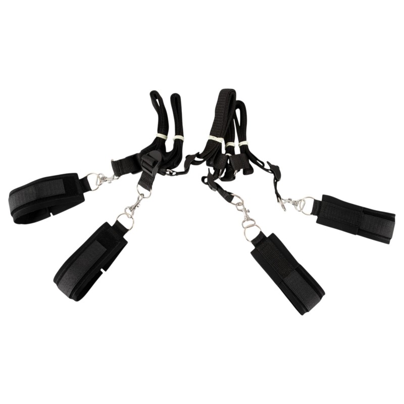Fetish Fantasy - ágyhoz rögzíthető bondage kötöző szett (fekete) 166200 termék bemutató kép