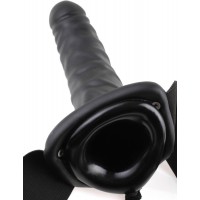 Fetish Strap-On 8 - felcsatolható, üreges vibrátor (fekete) 72634 termék bemutató kép