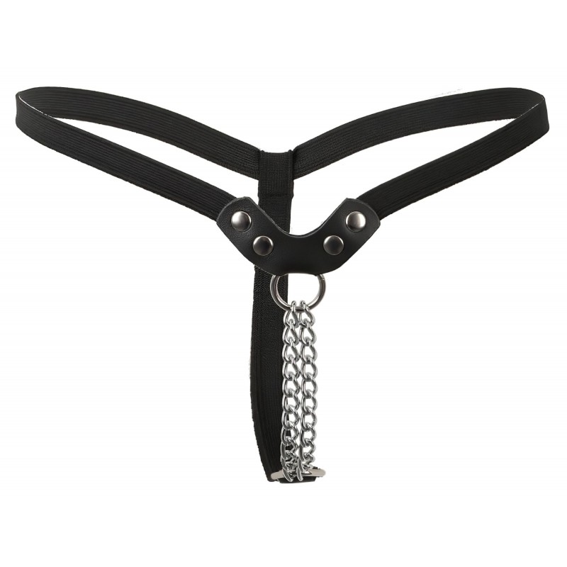 Fetish - szegecses, láncos, fekete tanga (S-L) 152997 termék bemutató kép