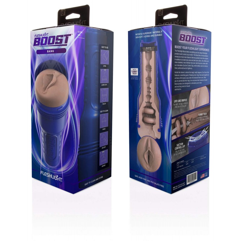 Fleshlight Boost Bang - élethű műpunci maszturbátor (natúr) 74219 termék bemutató kép