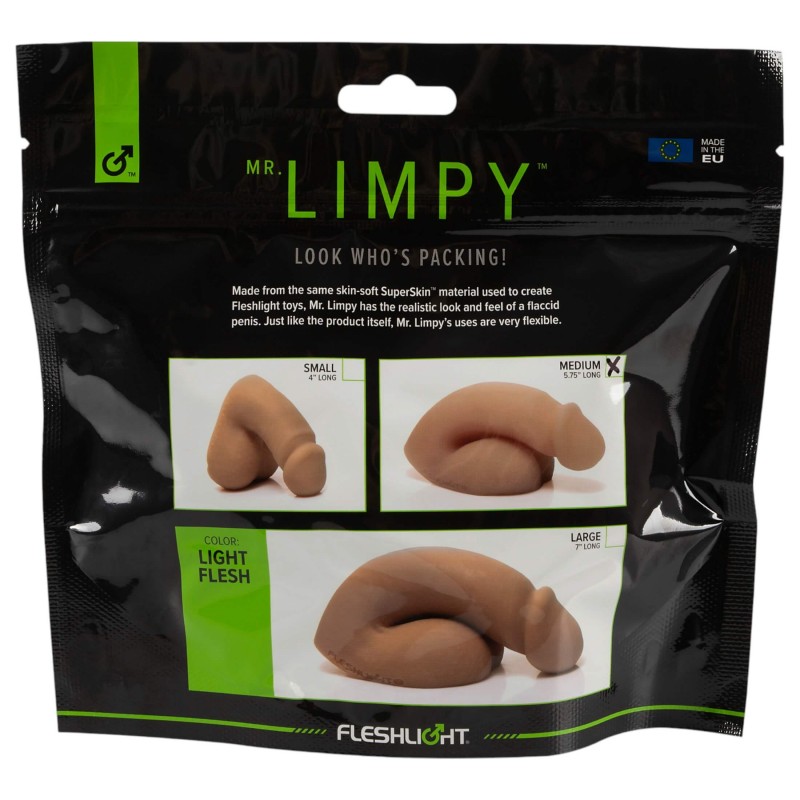 Fleshlight Mr. Limpy - puha, élethű pénisz dildó - közepes méret (testszínű) 164912 termék bemutató kép