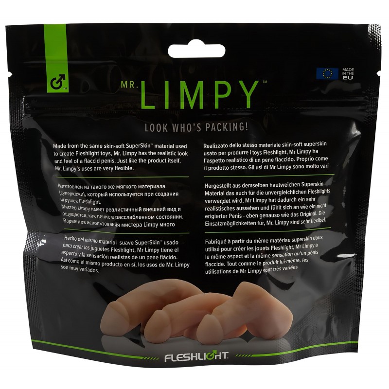 Fleshlight Mr. Limpy - puha, élethű pénisz dildó - nagy méret (testszínű) 164918 termék bemutató kép