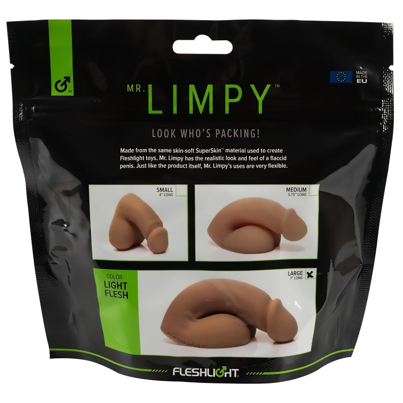 Fleshlight Mr. Limpy - puha, élethű pénisz dildó - nagy méret (testszínű) 164920 termék bemutató kép