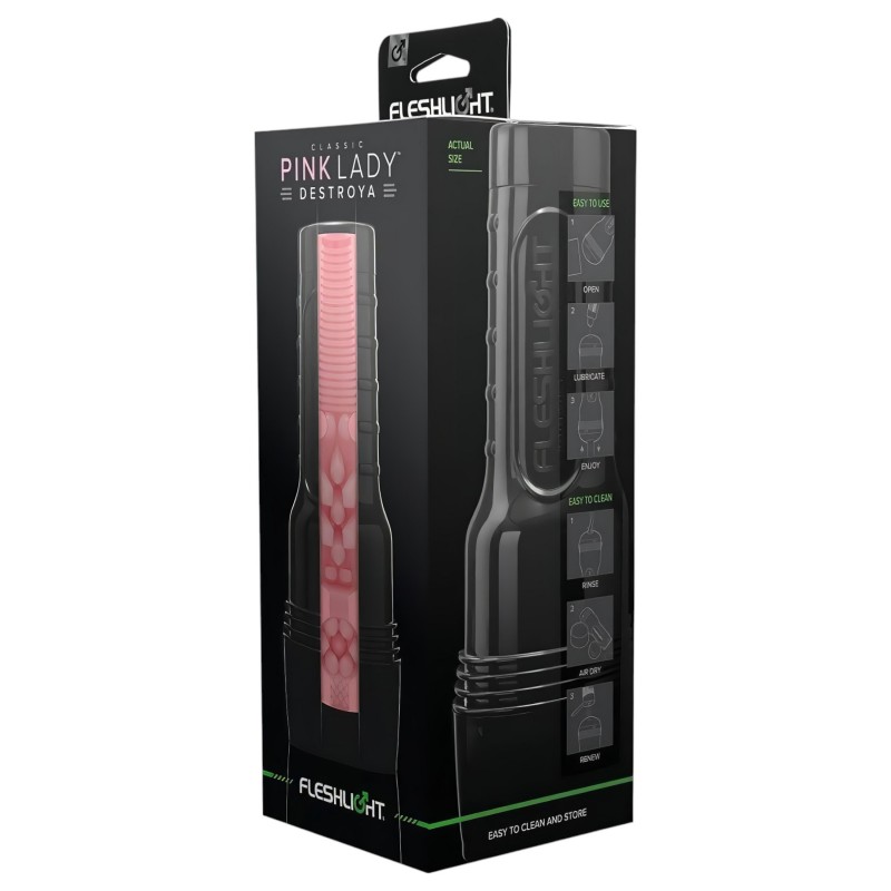 Fleshlight Pink Lady Destroya - élethű művagina tokban (pink) 152470 termék bemutató kép