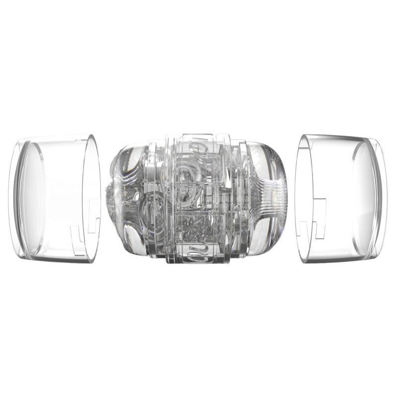 Fleshlight Quickshot Autumn Falls - kétvégű utazó maszturbátor (átlátszó) 162003 termék bemutató kép