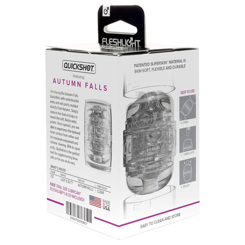 Fleshlight Quickshot Autumn Falls - kétvégű utazó maszturbátor (átlátszó) 107990 termék bemutató kép