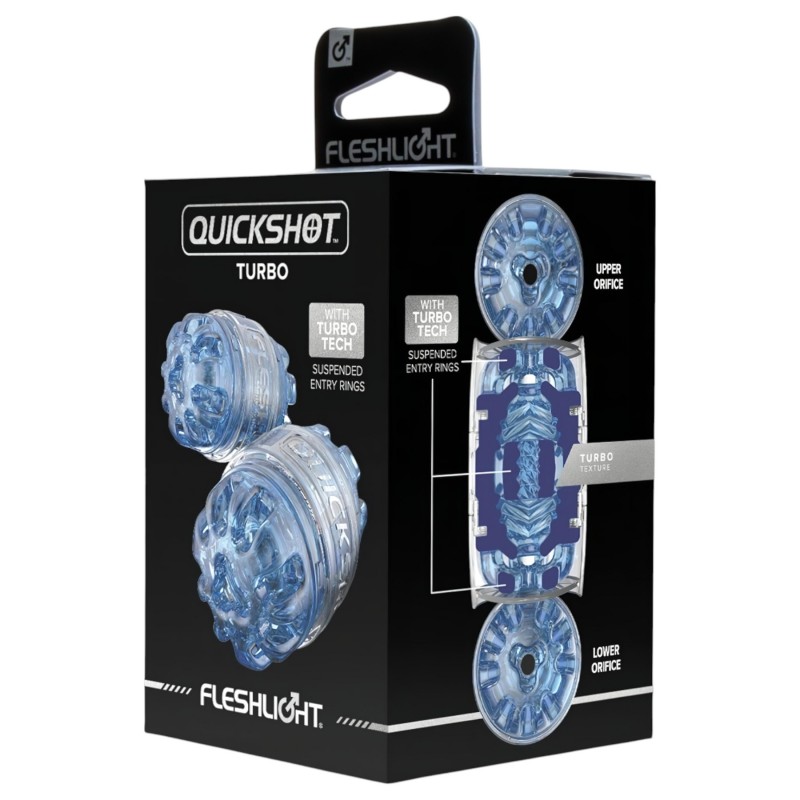 Fleshlight Quickshot Turbo - kétvégű utazó maszturbátor (kék) 161288 termék bemutató kép