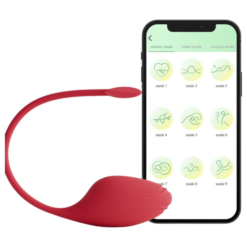 Funny Me - hordható App-vezérelt vibrációs tojás (piros) 150868 termék bemutató kép