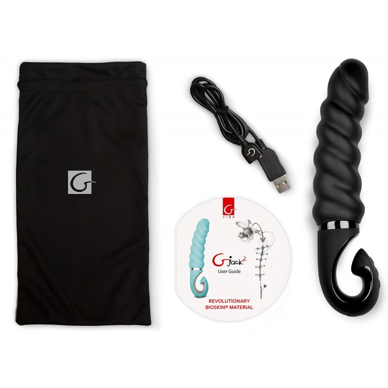 G-Vibe G-jack 2- akkus, vízálló szilikon vibrátor (fekete) 129616 termék bemutató kép