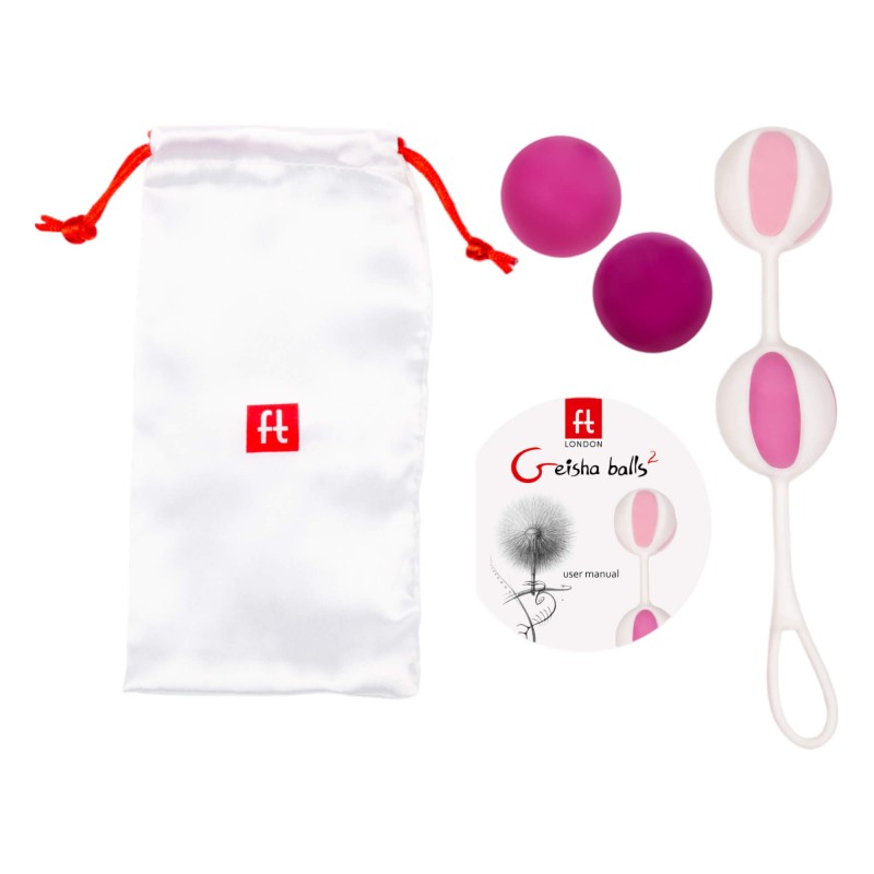Geisha Balls 2 - variálható gésagolyó szett (pink-fehér) 91745 termék bemutató kép