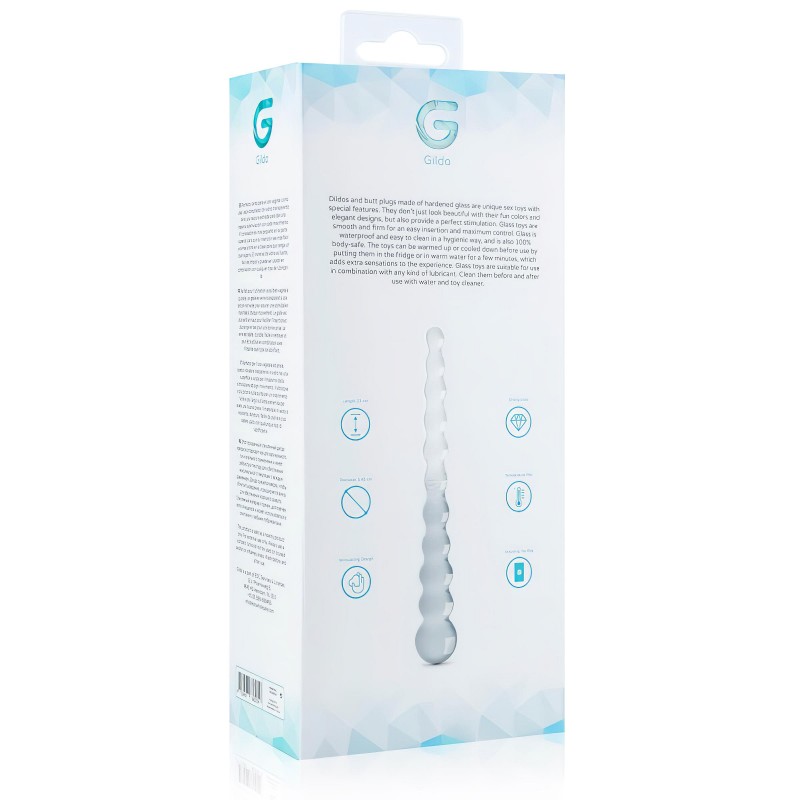 Gildo Glass No. 20 - gyöngyös üveg dildó (átlátszó) 107515 termék bemutató kép