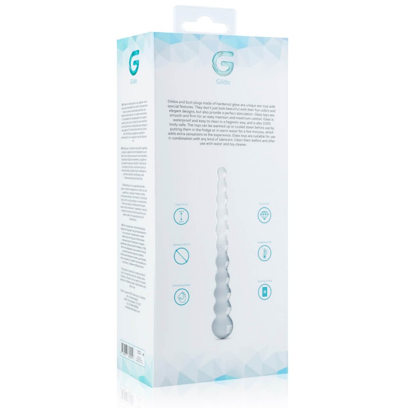 Gildo Glass No. 20 - gyöngyös üveg dildó (átlátszó) 48450 termék bemutató kép