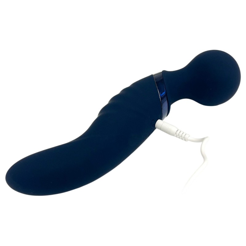 Glam - kétvégű wand vibrátor (sötétszürke) 139847 termék bemutató kép
