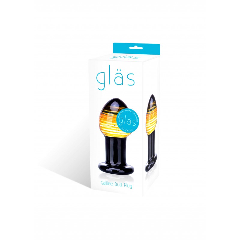 GLAS Galileo - üveg anál dildó (fekete-arany) 11832 termék bemutató kép