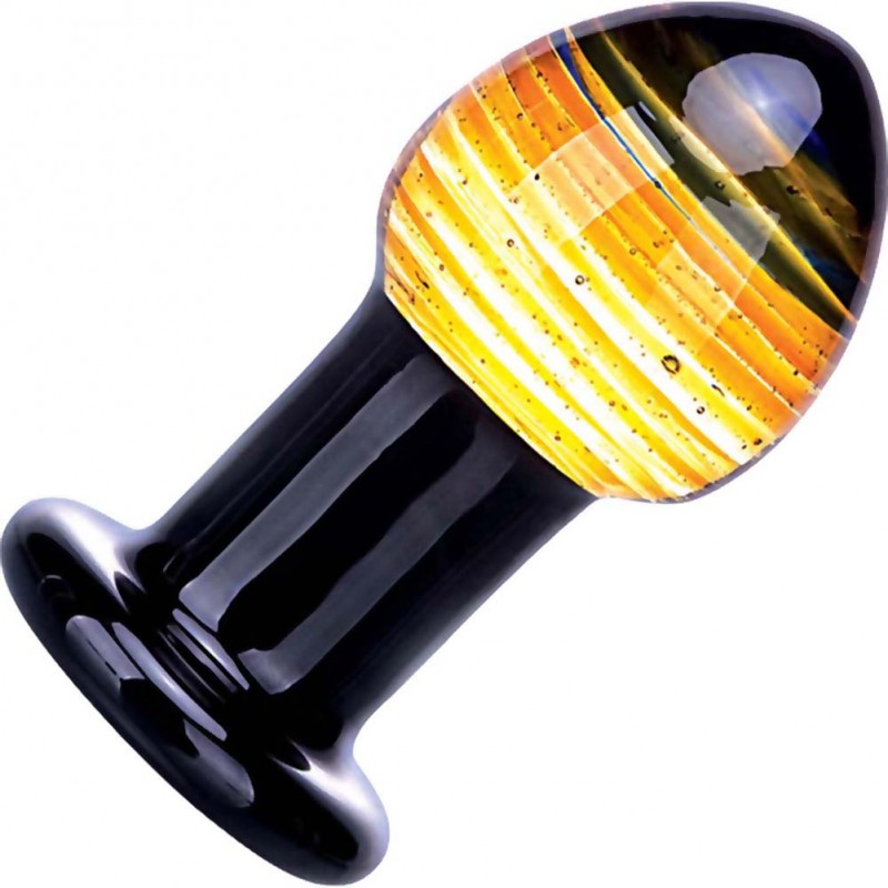 GLAS Galileo - üveg anál dildó (fekete-arany) 11833 termék bemutató kép