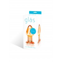 GLAS Over Easy - üveg anál dildó (arany) 11836 termék bemutató kép