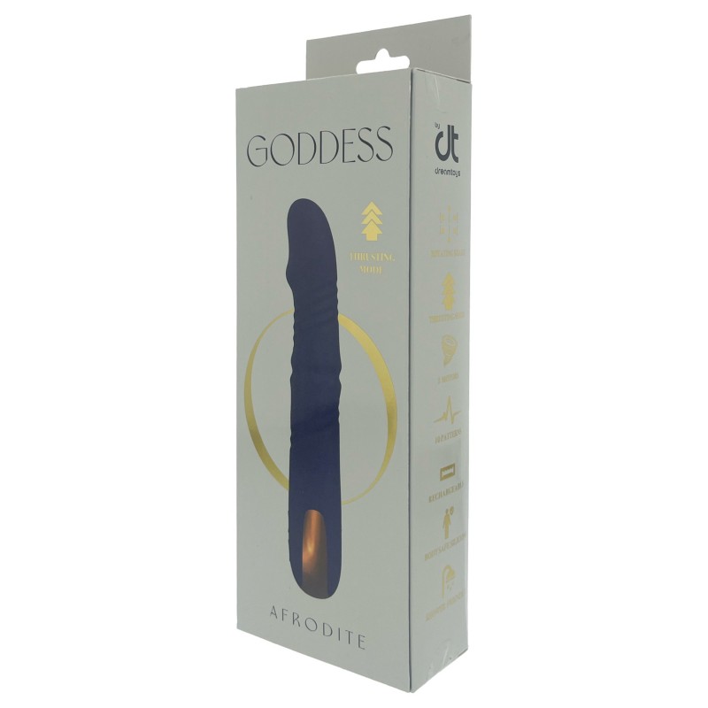 Goddess - lökő vibrátor forgó gyöngysoros szárral (sötétkék) 166932 termék bemutató kép