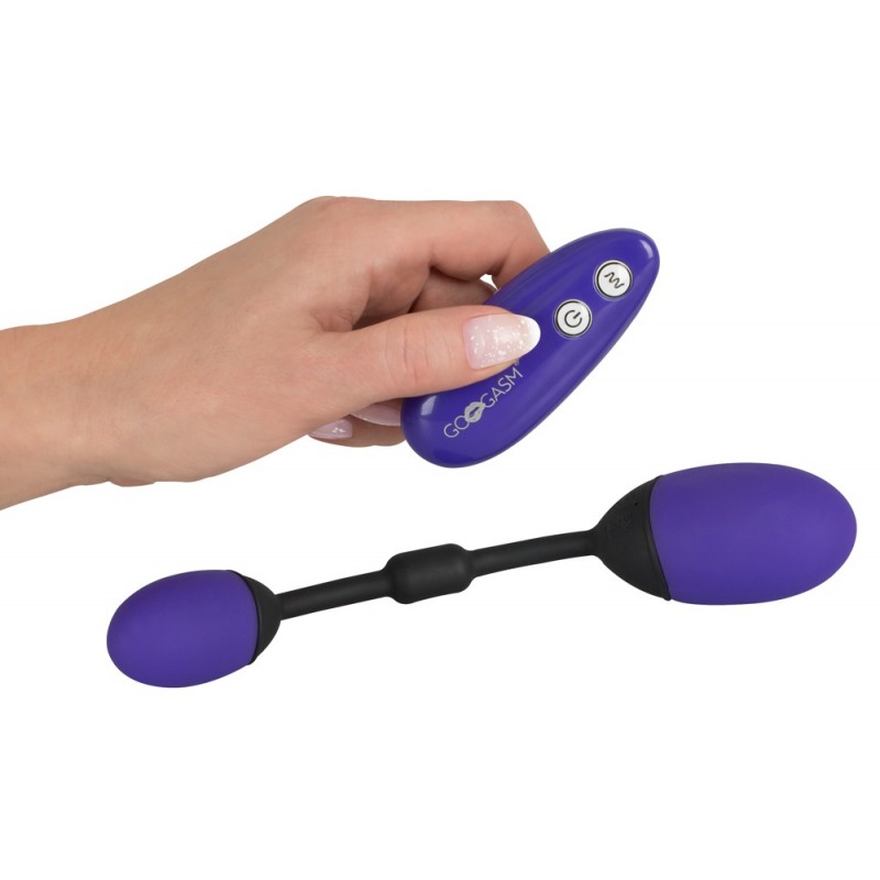 GoGasm Pussy & Ass - vibrációs tojás duó (lila-fekete) 58177 termék bemutató kép