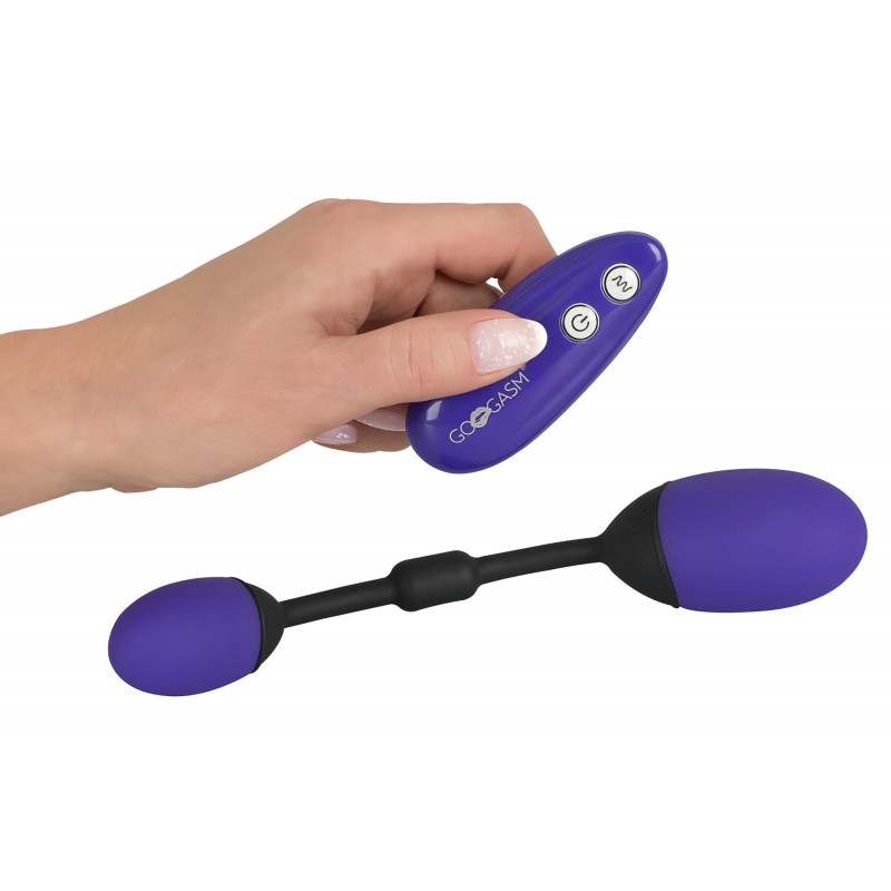 GoGasm Pussy & Ass - vibrációs tojás duó (lila-fekete) 101868 termék bemutató kép