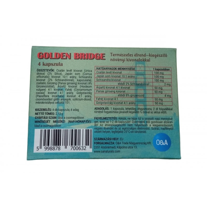 Golden Bridge - étrend-kiegészítő növényi kivonatokkal (4db) 82253 termék bemutató kép