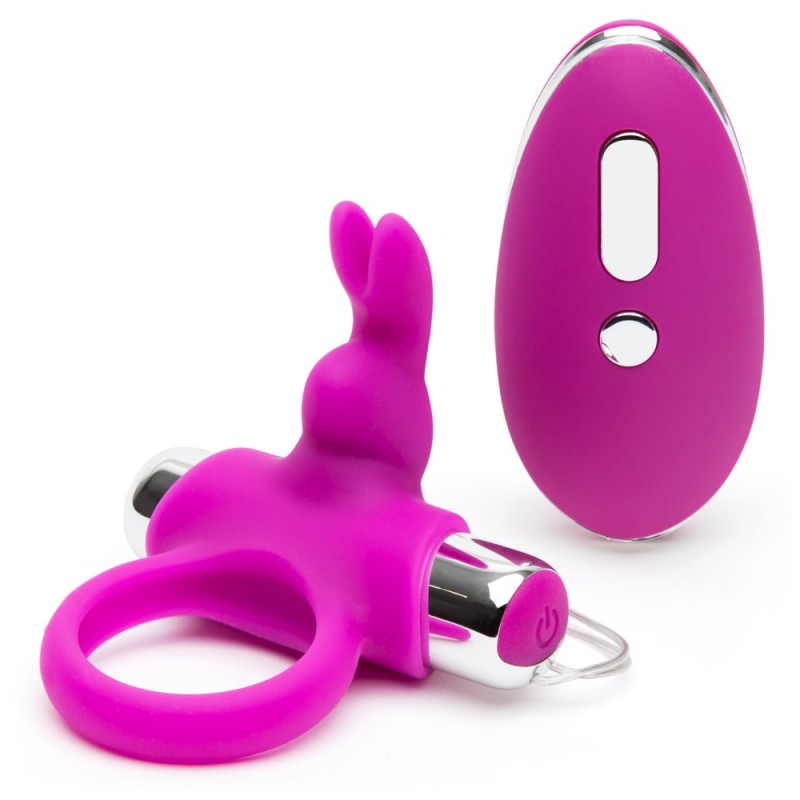 Happyrabbit - akkus, rádiós péniszgyűrű (lila-ezüst) 34762 termék bemutató kép