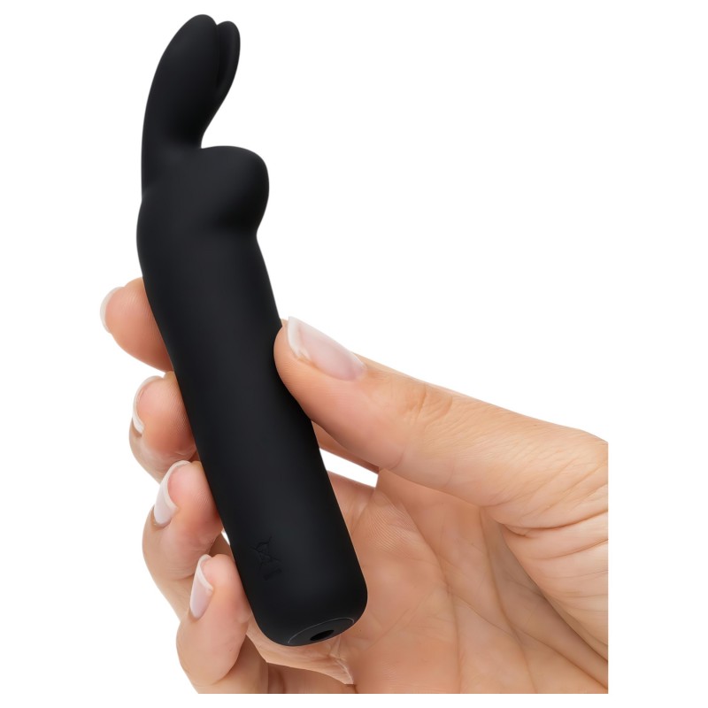 Happyrabbit Bullet - akkus, nyuszis rúdvibrátor, csiklóvibrátor (fekete) 161726 termék bemutató kép