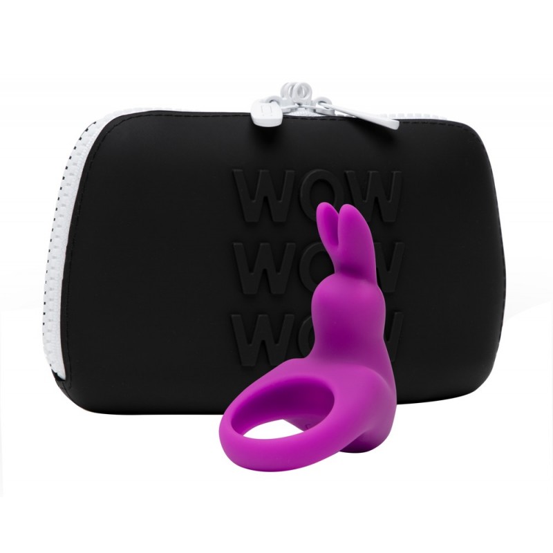 Happyrabbit Cock Kit - vibrációs péniszgyűrű tárolóval (lila) 81782 termék bemutató kép