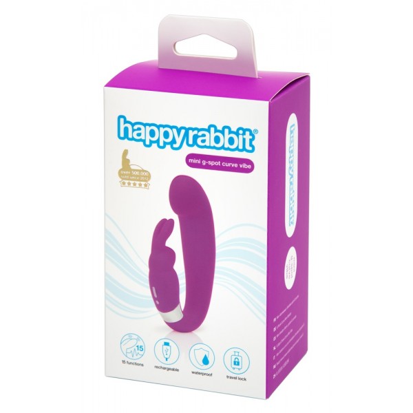 Happyrabbit Mini G - akkus, csiklókaros G-pont vibrátor (lila)