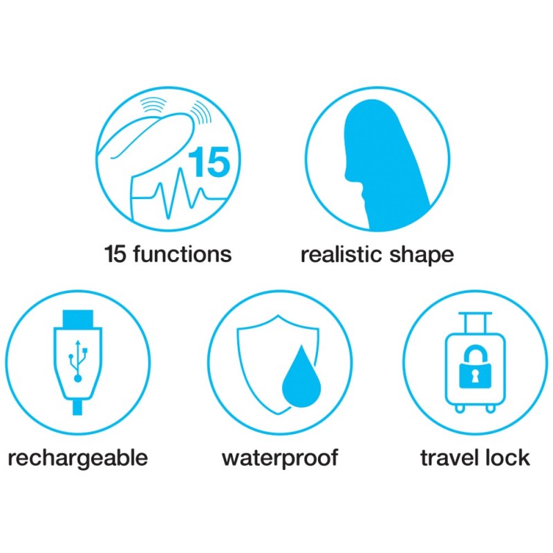 Happyrabbit Realistic Slim - akkus, csiklókaros vibrátor (lila) 80568 termék bemutató kép