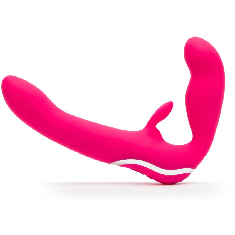 Happyrabbit Strapless - felcsatolható nyuszis vibrátor pároknak (pink) 158176 termék bemutató kép