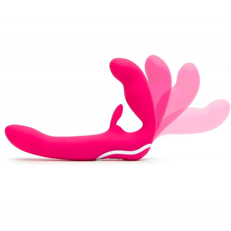 Happyrabbit Strapless - felcsatolható nyuszis vibrátor pároknak (pink) 158177 termék bemutató kép