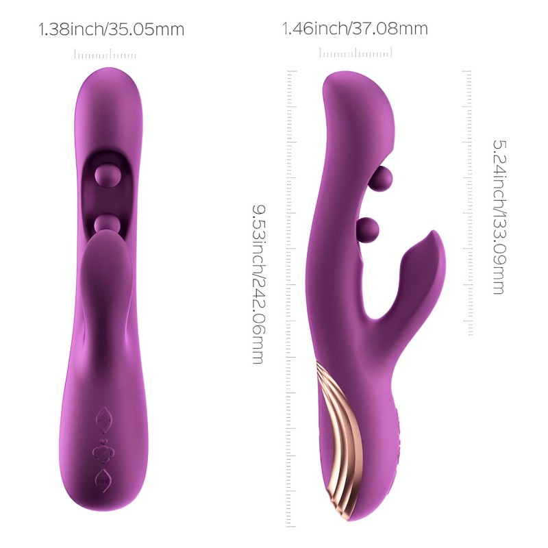 Honey Play Box Gem - app-vezérelt gyöngyös G-pont/csiklóizgató vibrátor (lila) 165362 termék bemutató kép