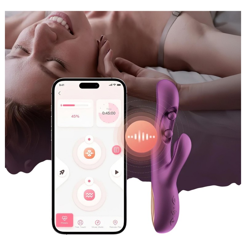 Honey Play Box Gem - app-vezérelt gyöngyös G-pont/csiklóizgató vibrátor (lila) 165364 termék bemutató kép