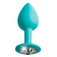 HOOKUP Diamond Plug - csipke alsó anál dildóval (fehér-türkiz) 47212 termék bemutató kép