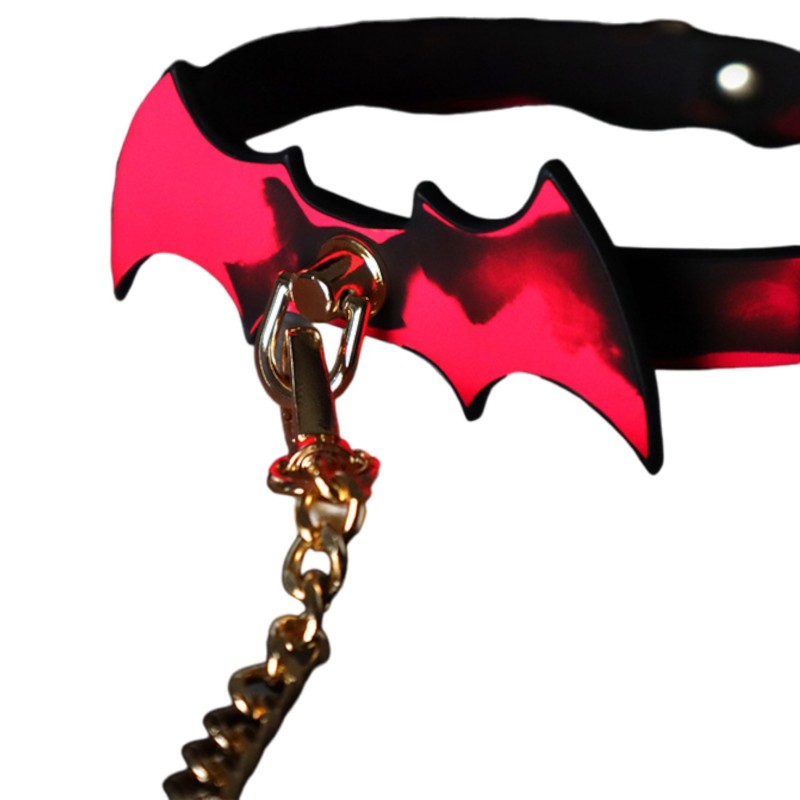 Hőre színt váltó nyakörv pórázzal (fekete) 124063 termék bemutató kép