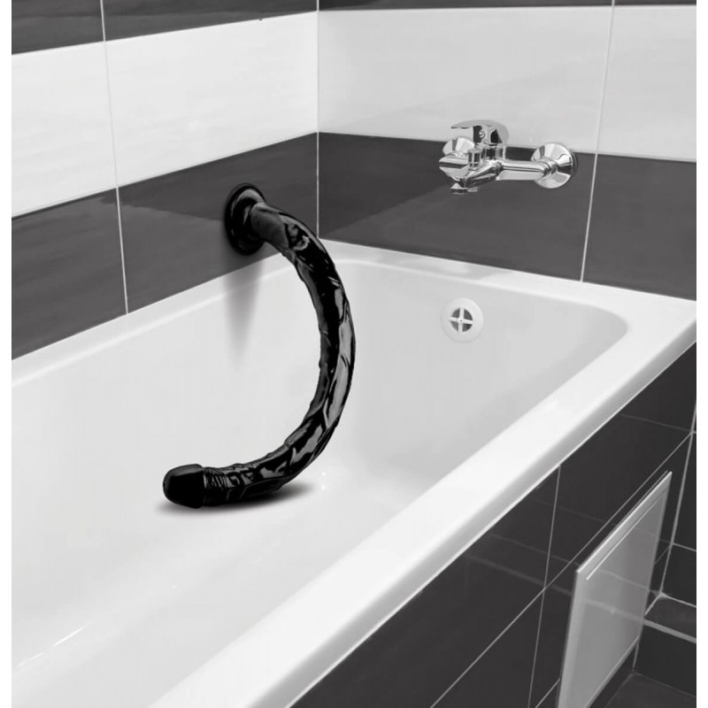 Hosed Anal Snake 19 - tapadókorongos anál dildó (fekete) 46475 termék bemutató kép