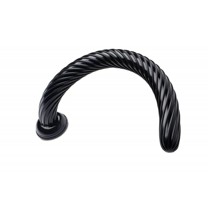 Hosed Spiral Anal Snake 19 - hosszú, tapadókorongos anál dildó (fekete) 158263 termék bemutató kép