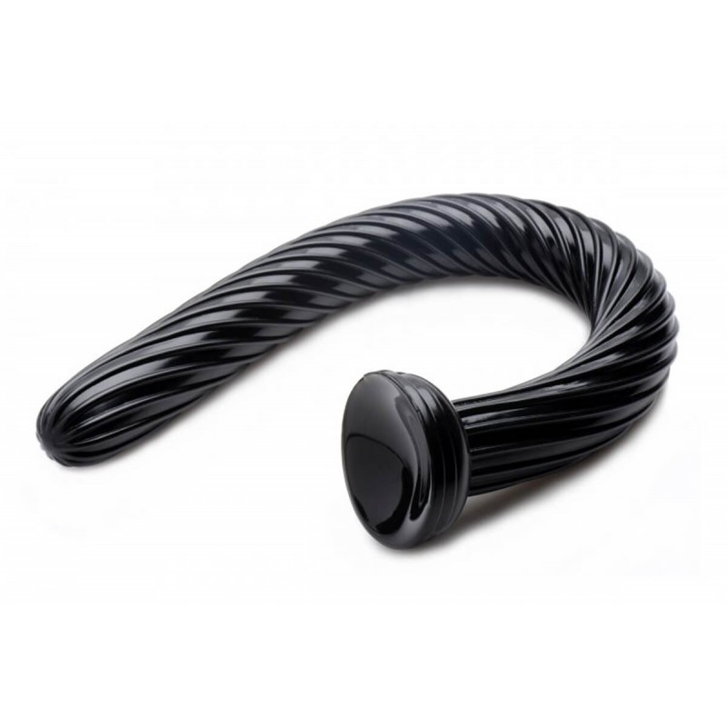 Hosed Spiral Anal Snake 19 - tapadókorongos anál dildó (fekete) 80678 termék bemutató kép