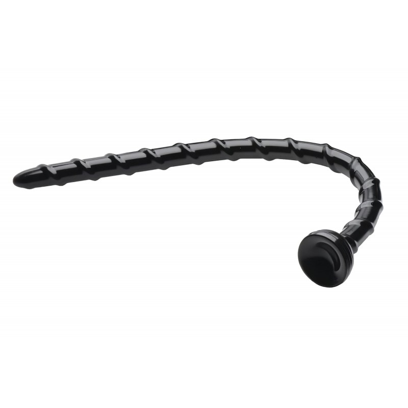 Hosed Swirl Thin Anal Snake 18 - hosszú, vékony anál dildó (fekete) 159302 termék bemutató kép