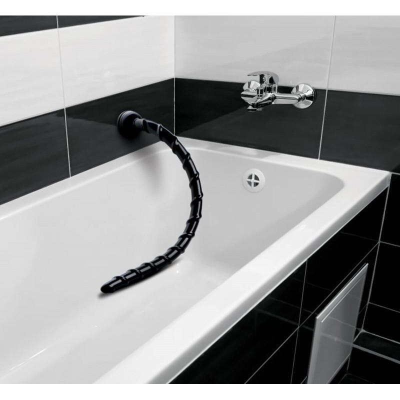 Hosed Swirl Thin Anal Snake 18 - anál dildó (fekete) 46470 termék bemutató kép