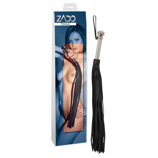 ZADO - hosszú, extra erős bőr korbács (fekete)