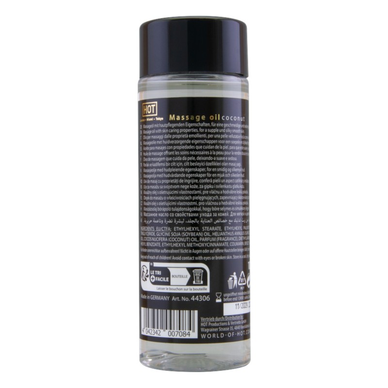 HOT bőrápoló masszázsolaj - kókusz (100 ml) 91264 termék bemutató kép