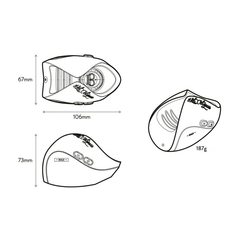 Hot Octopuss Pulse Solo Essential - akkus maszturbátor (fekete) 34833 termék bemutató kép