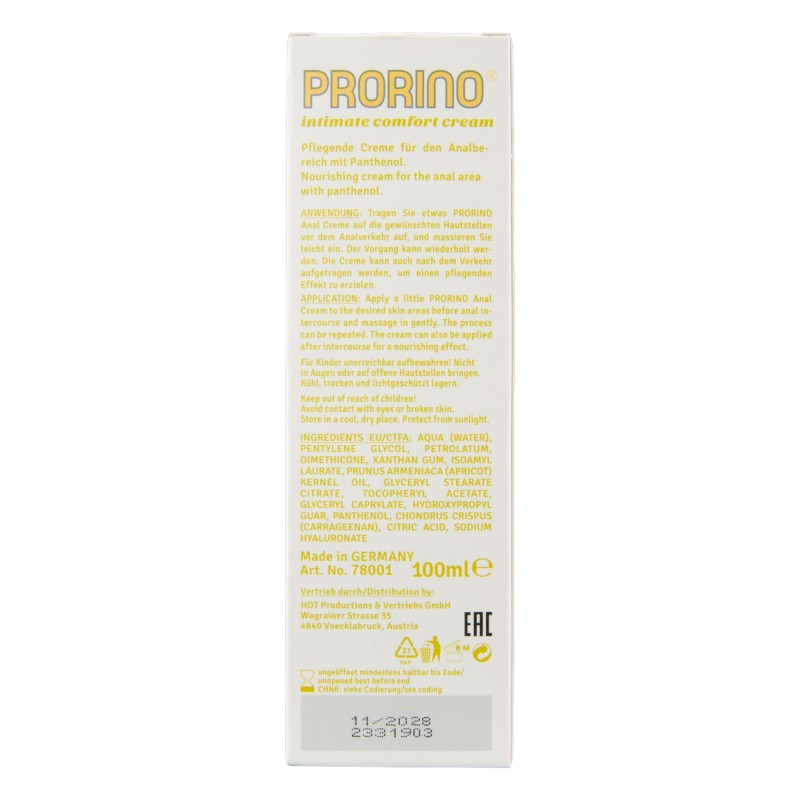 HOT Prorino - anál ápoló krém (100ml) 91273 termék bemutató kép