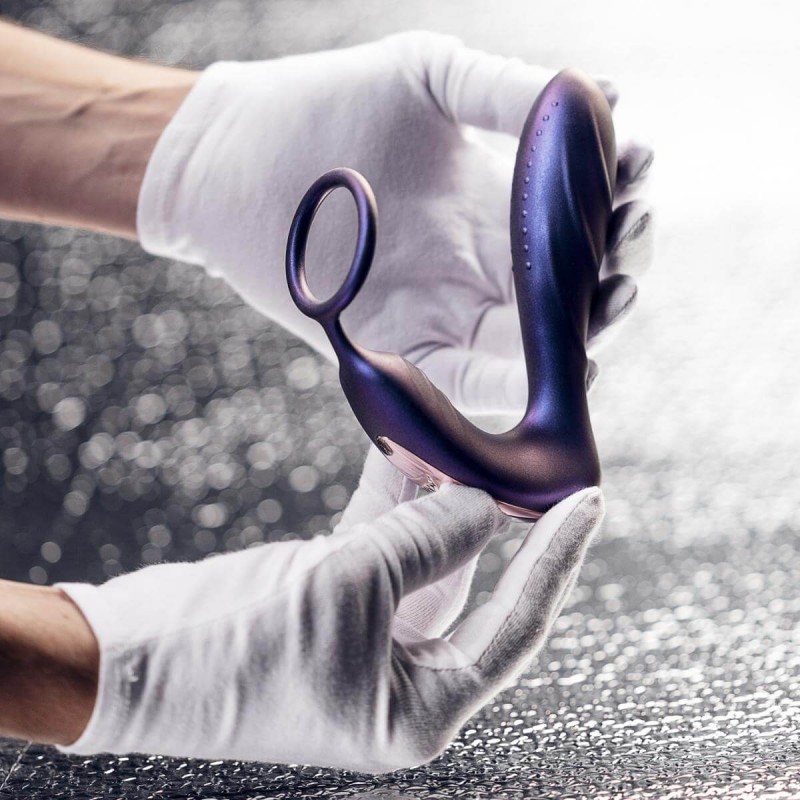 Hueman Black Hole - rádiós anál vibrátor péniszgyűrűvel (lila) 42543 termék bemutató kép